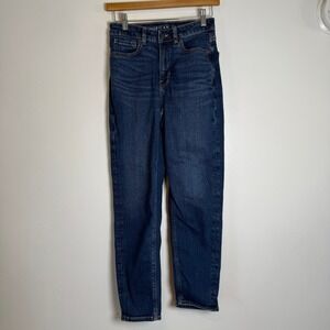 American Eagle Outfitters Mom Jeans Dark Wash Stretch Size 2